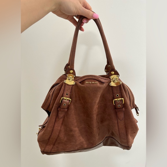 Miu Miu Large brown boho shoulder bag. Rare vintage, high quality leather - Picture 15 of 15